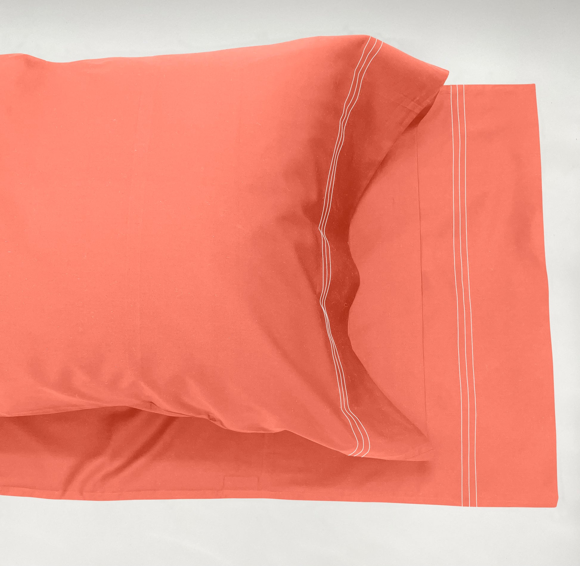 Narragansett Lobster Pillow Case with a triple contrasting stitch in White.